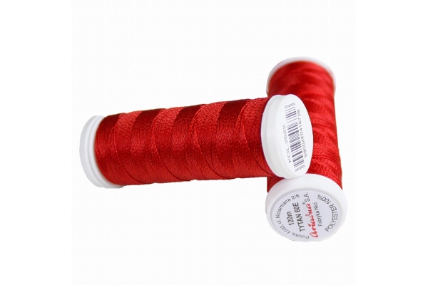 Нитки бісерні Ariadna Tytan 60E, 120 метрів, червоні 2522